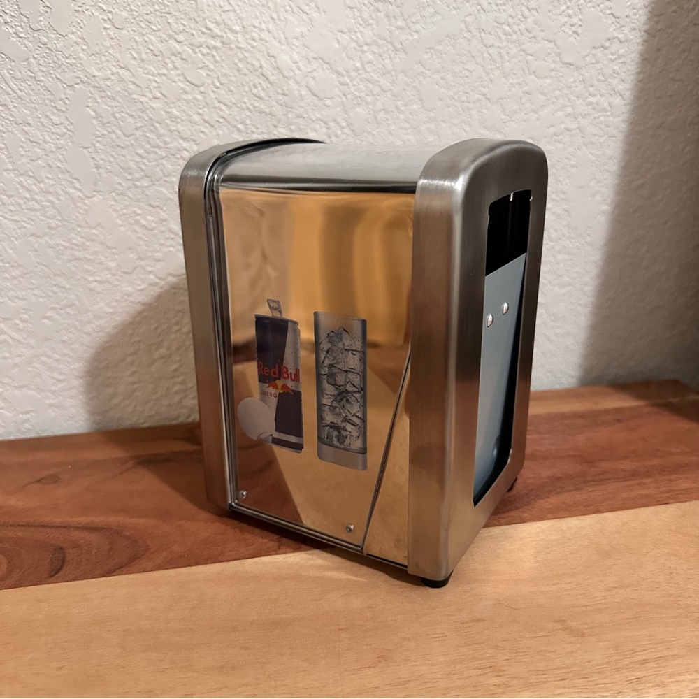 Red Bull Stainless Steel Napkin Holder NWOT